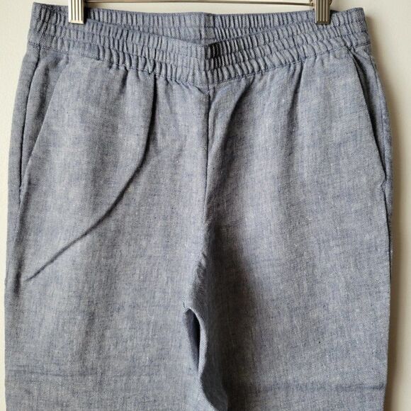 EUC LAND'S END LINEN BLEND DENIM STYLE SOFT SLIM LEG PANTS SZ 10 / M - Picture 8 of 16